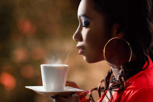 Women smelling fresh coffee