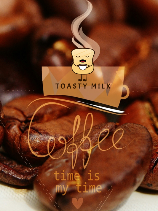 Toasty Milk Coffee Logo and coffee beans